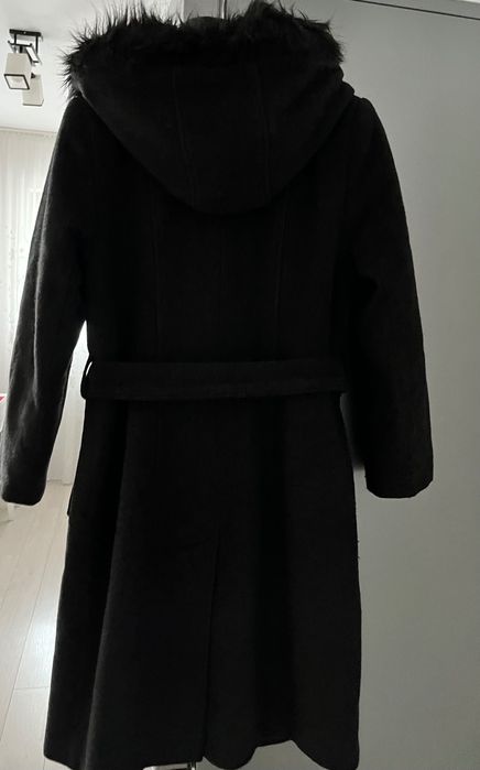 Palton negru din lana pentru dama