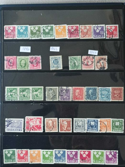 Пощенски марки на тема - архитектура и колекция Швеция