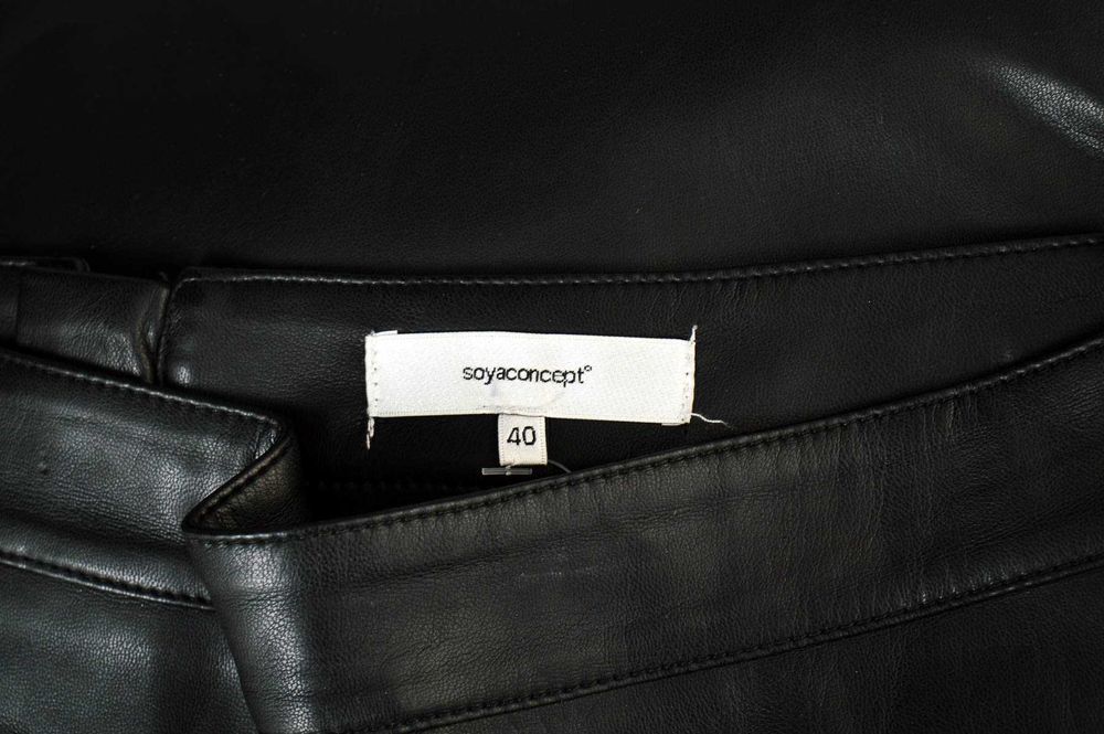 Дълга права черна кожена пола тип "молив" "Soya Concept", размер M-L
