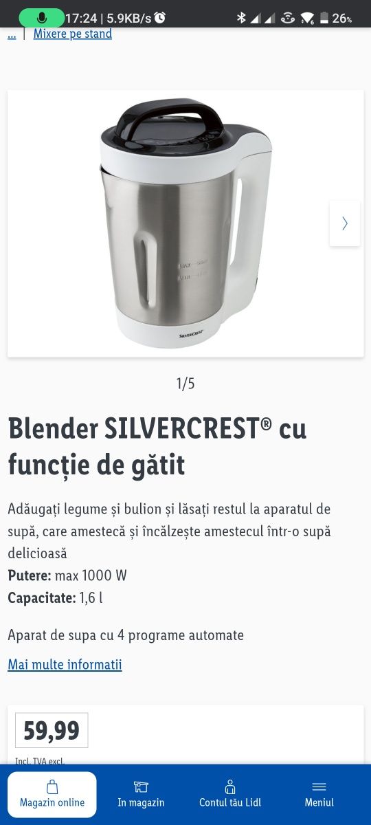 Aparat de făcut supe, soup maker Silvercrest Termomix NOU!