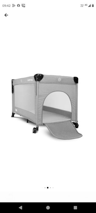 Pătuț demontabil gri pentru copii