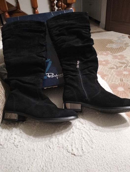 Сапоги из натуральной замши р.40