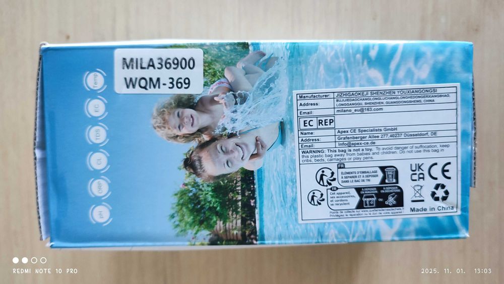 Monitor digital plutitor de apă 6 în 1 cu Bluetooth