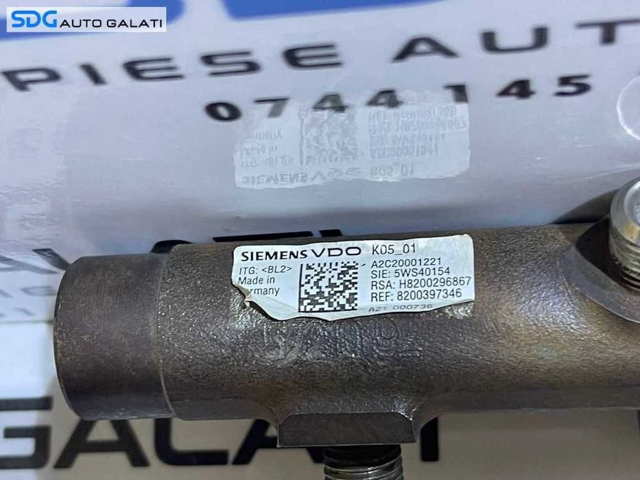 Rampa Presiune Injectoare cu Senzor Regulator Nissan Qashqai 1.5 DCI 2007 - 2014 Cod 8200397346 H8200296867 8200296867 A2C20001221[S0292]