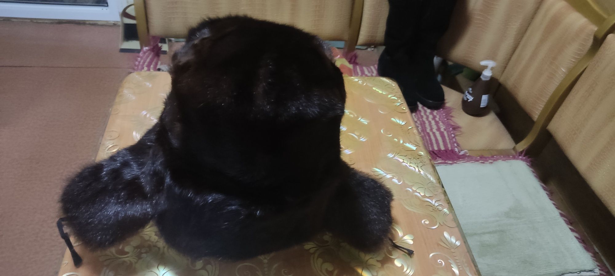 Шапка-ушанка (хонорик, тёмно-коричневая) мужская