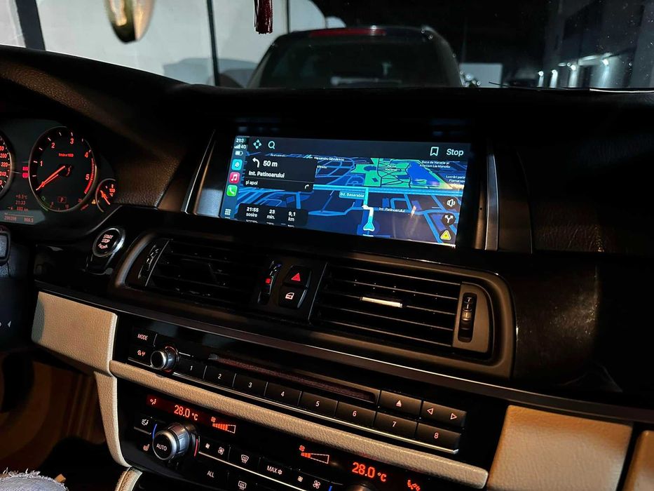 Ecran mare BMW seria 5 F10 F11 cu touchscreen, CarPlay și Android Auto