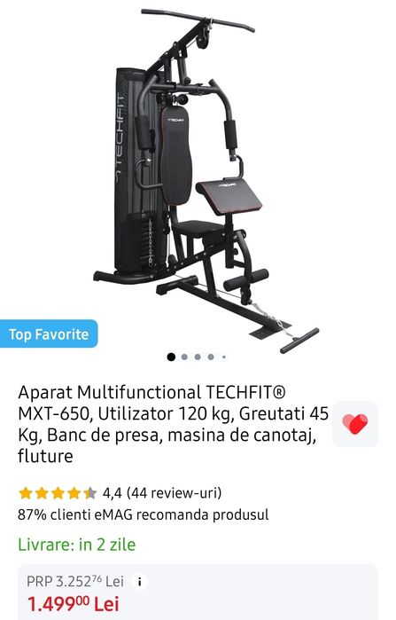 Aparat fitness multifuncțional TECHFIT MXT-650