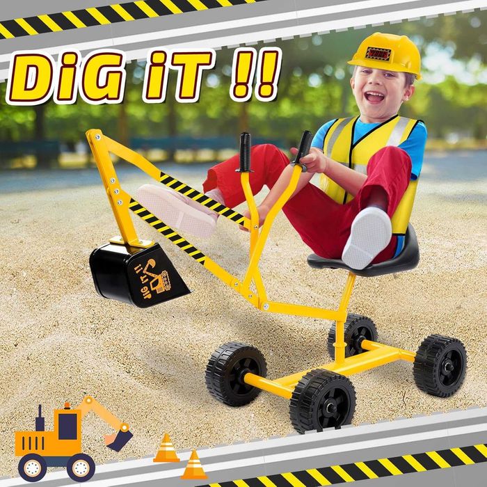 Играчка-багер за деца 3-8 години, играчка за пясък,аксесоари, до 45 кг