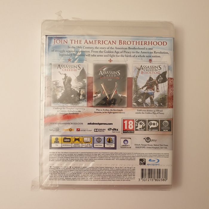 SIGILAT Assassins Creed The American Saga PS3/Playstation 3