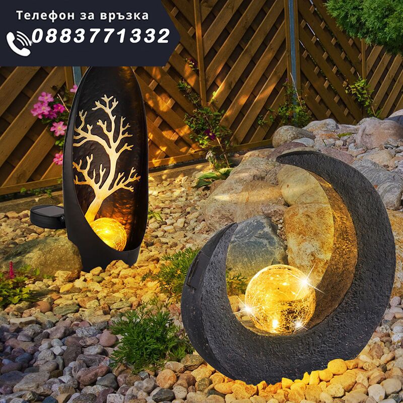НЕМСКИ Соларна стъклена декоративна лампа – Glasslamps + ЛЕД ФЕНЕР