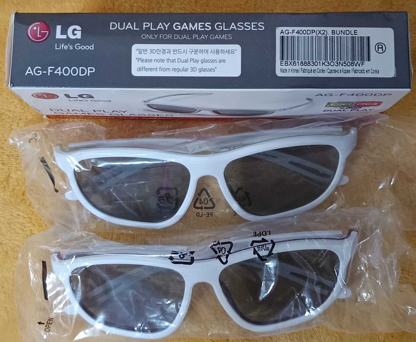 Ochelari polarizati 3D Dual Play LG AG-F400DP noi in cutie TV 3D pasiv