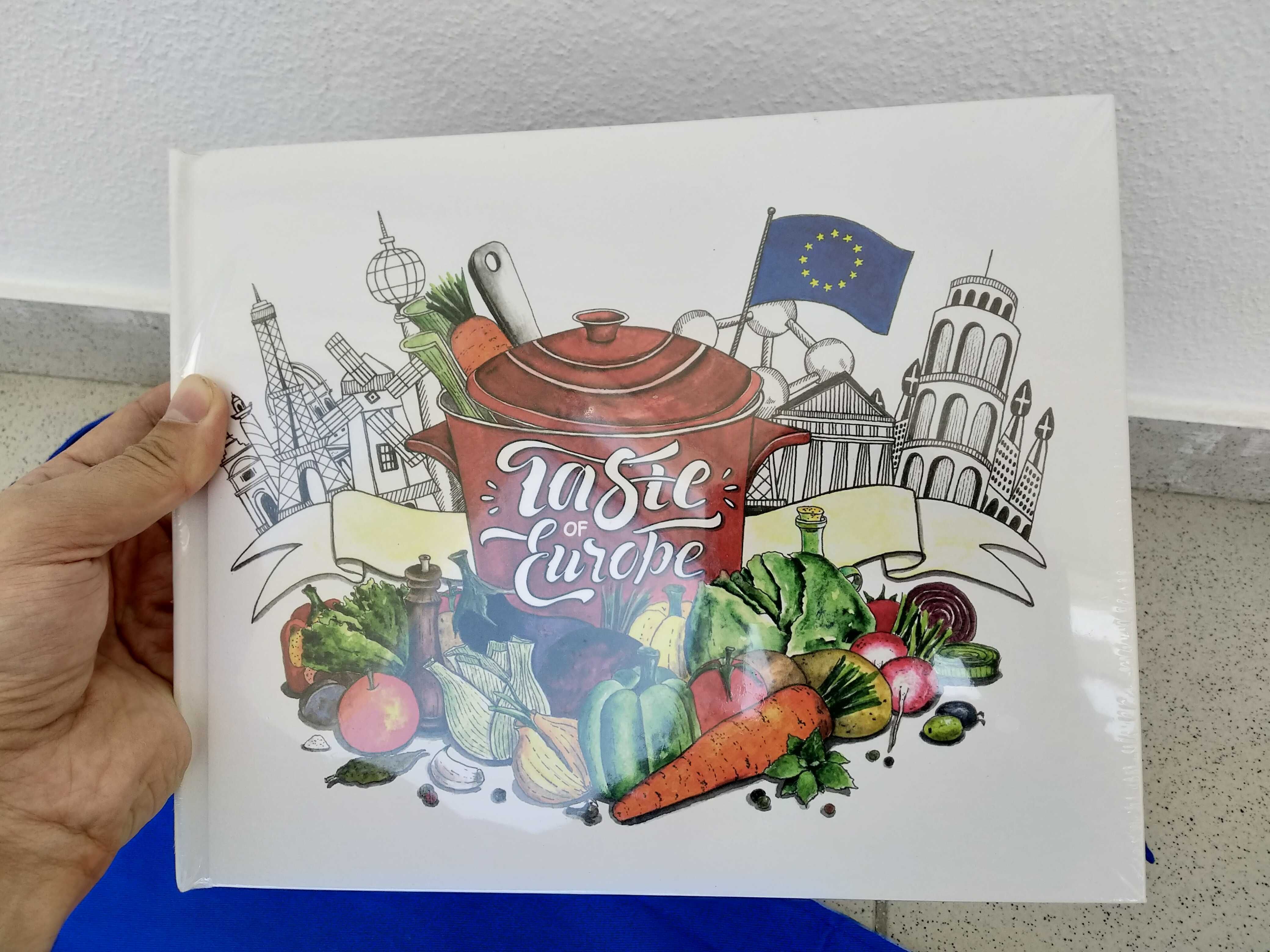 Новая книга кулинария англиский язык Taste of Europe +Фартук для кухни