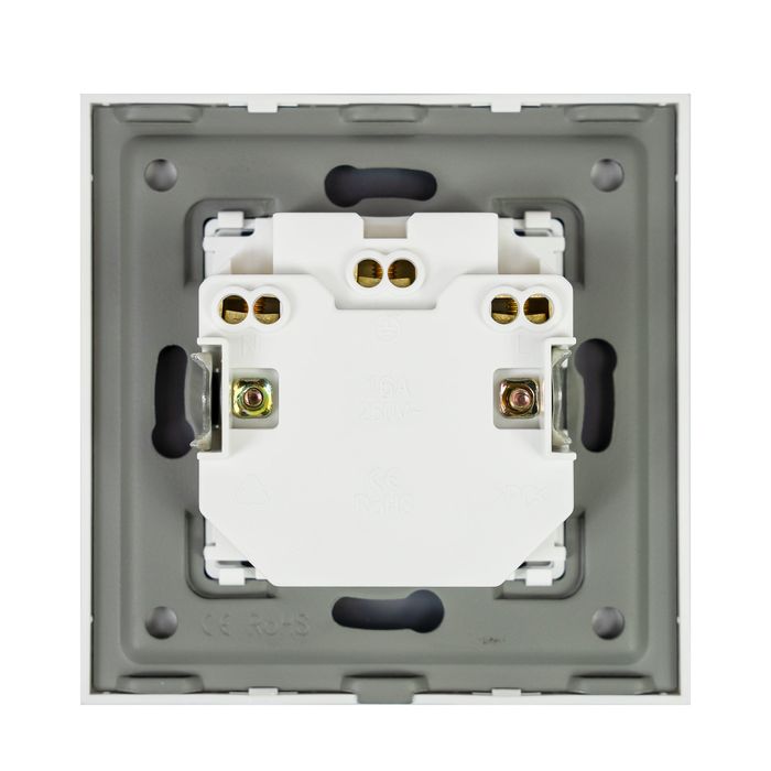 Priza simpla x2 incastrabila PNI WP222W cu rama din sticla culoare alb