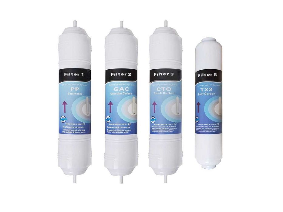 Set 4 filtre osmoză inversă, universal, culoare alb