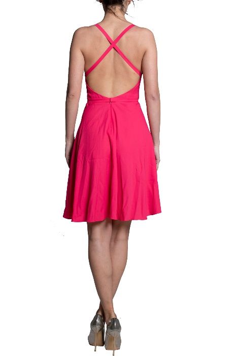 Rochie scurta asimetrica fucsia