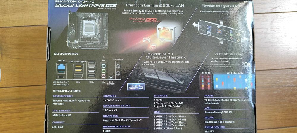 mITX combo: ASRock B650I Lightning WiFi AM5 + AMD Ryzen 7600 (noi!)