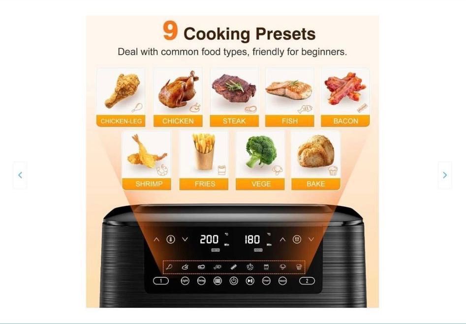 Air frayer dual zone