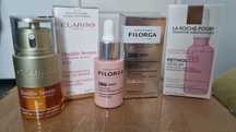 Clarins,Filorga, La roche -posay