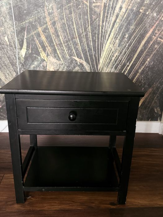 Set 2 noptiere lemn&mdf maro inchis-negru