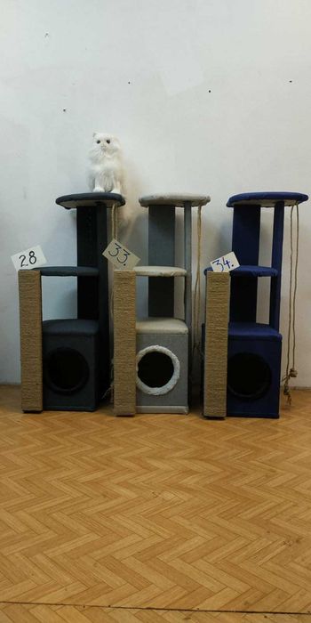 Нови Котешки катерушки с къщичка – 90 см ОБЛЕН