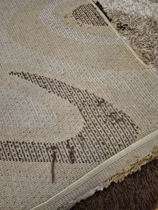 Килим тип "Шаги" в бежово, кафяво и екрю. Размер 120/180 см