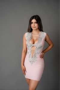 Rochie de bandaj cu broderie Zenna