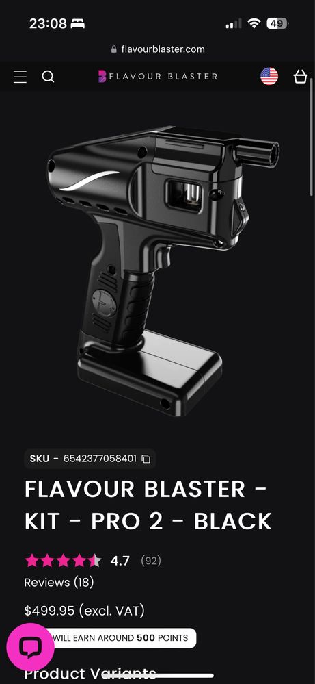 Flavour Blaster Pro 2.4 - KIT - Black пистолет для пузырей на коктейли