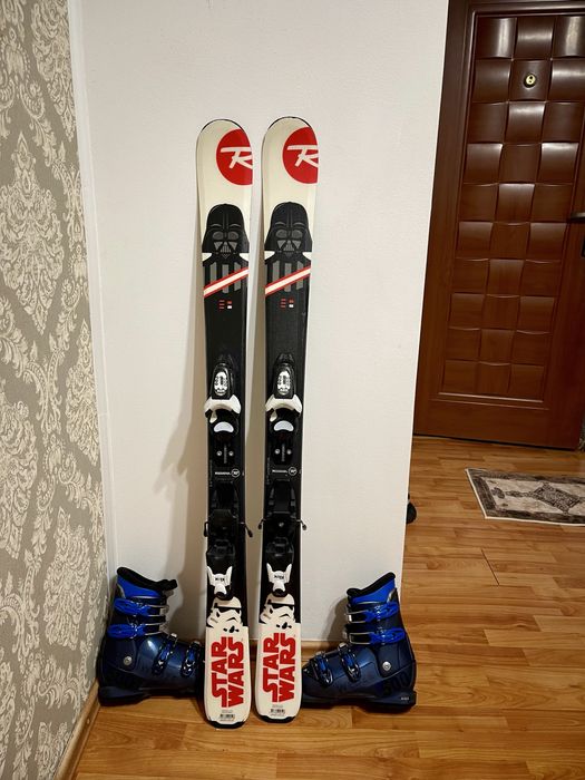 Schiuri copii 122 cm rossignol cu clapari set skiuri