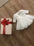 Rochie de botez Anne Bebe, model Ania, cu bolero din dantela, 3-6 luni