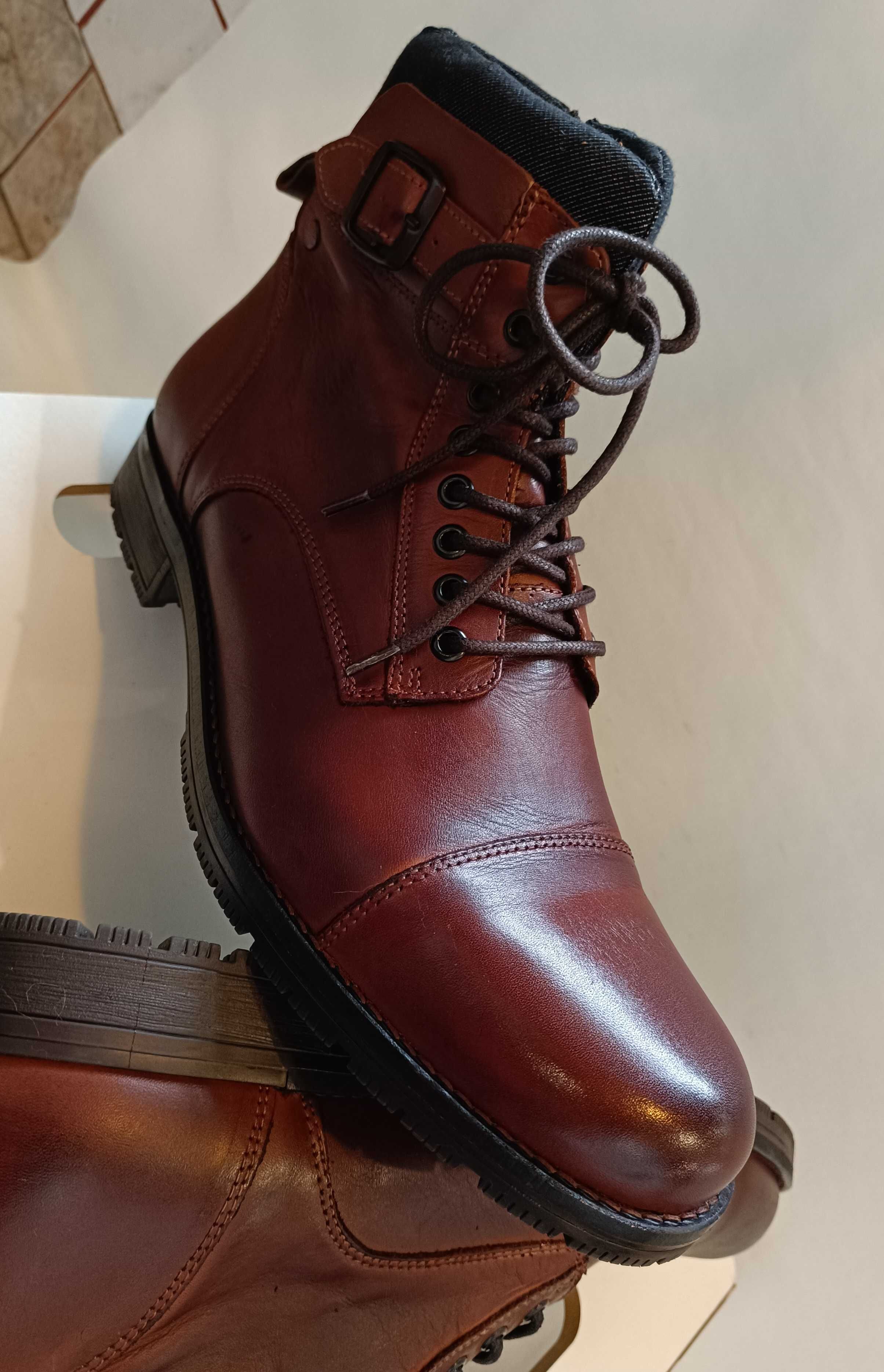 Ghete lace up 46 bocanci premium Jack & Jones piele naturala