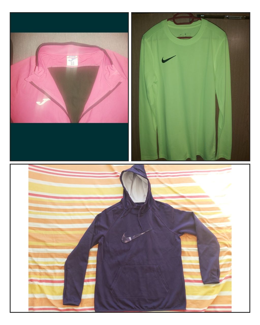 Блуза и суичър на Nike и горнище Joma