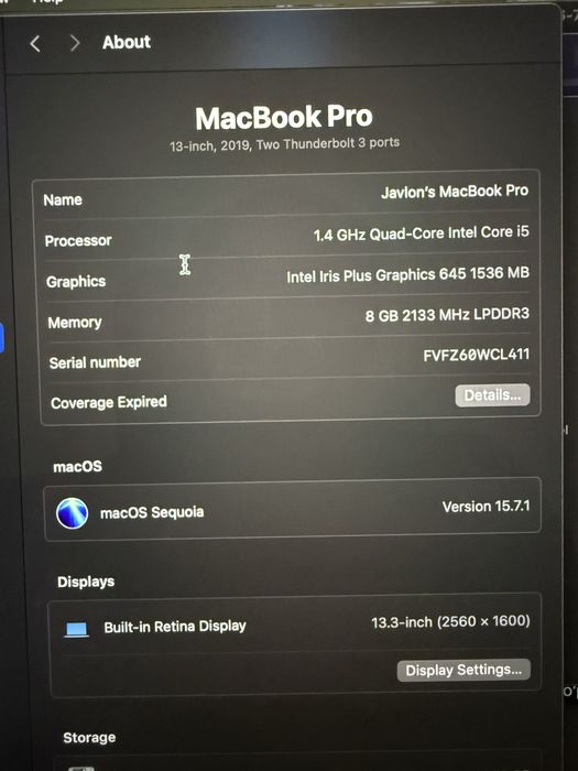 Macbook 2019 Pro