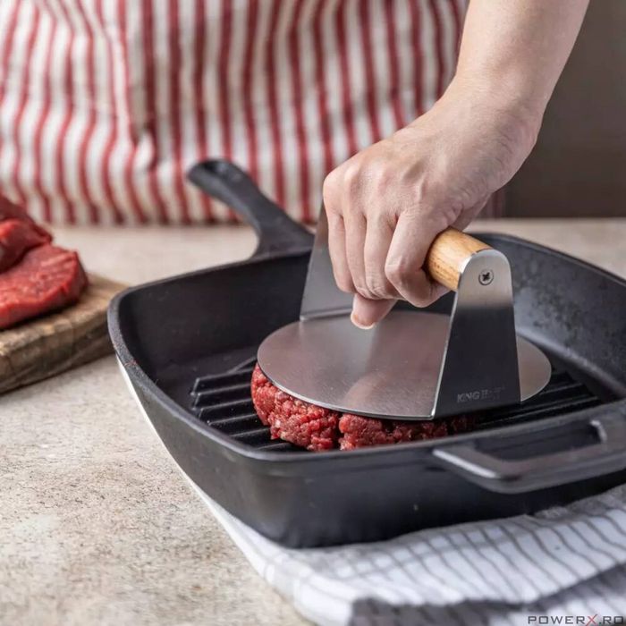 Presa din inox pentru carne de hamburger, diametru 14cm King Hoff