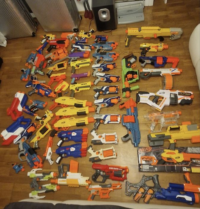 Coolectie nerf 62 de bucati fornite nstrike vortex electrice etc