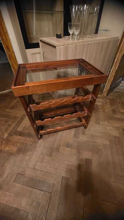 Mini bar lemn si sticla