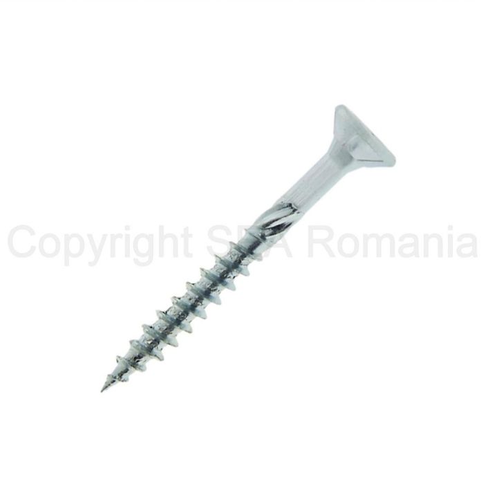 Surub pentru dulgherie cap inecat FAST+ 8,0x360/100 TX40 - Zincat Alb