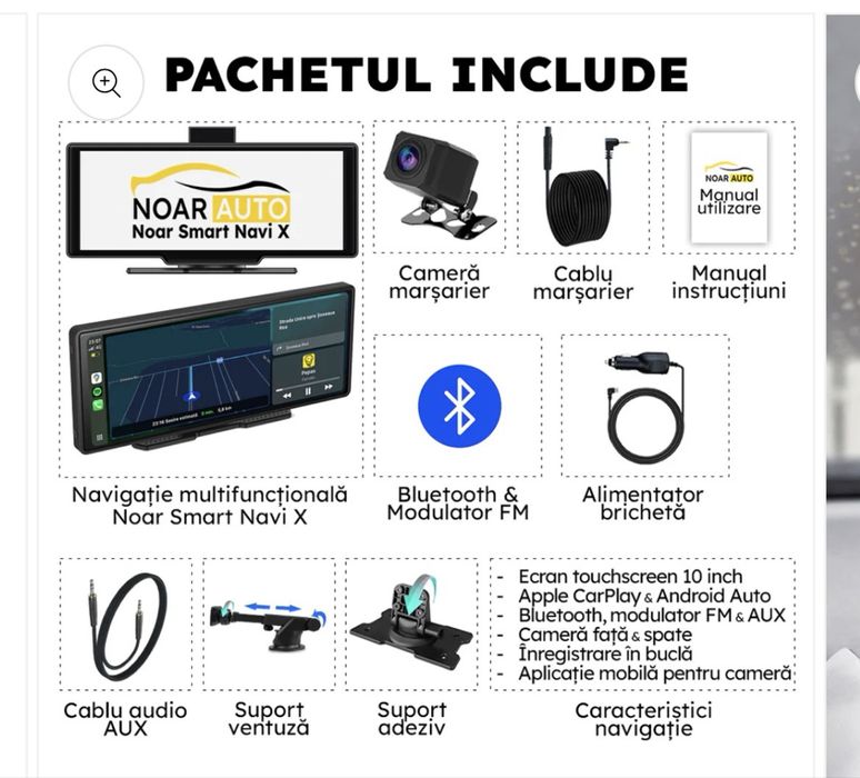 Vand Navigatie universala, cu 128gb card,camera frontala 4k+marșarier