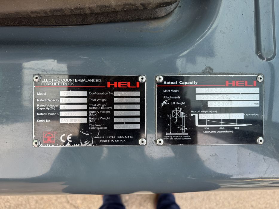 Stivuitor Electric 1.8t Li-Ion, 2021, Duplex, AUTORIZAT ISCIR
