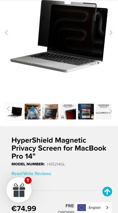 Folie magnetica de protectie pentru MacBook Pro 14"