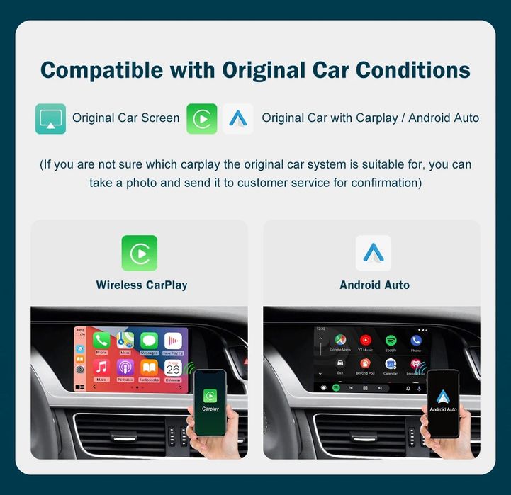 Безжичен CarPlay и Android Auto интерфейс за Audi A4 A5 Q5 (2009-2015)