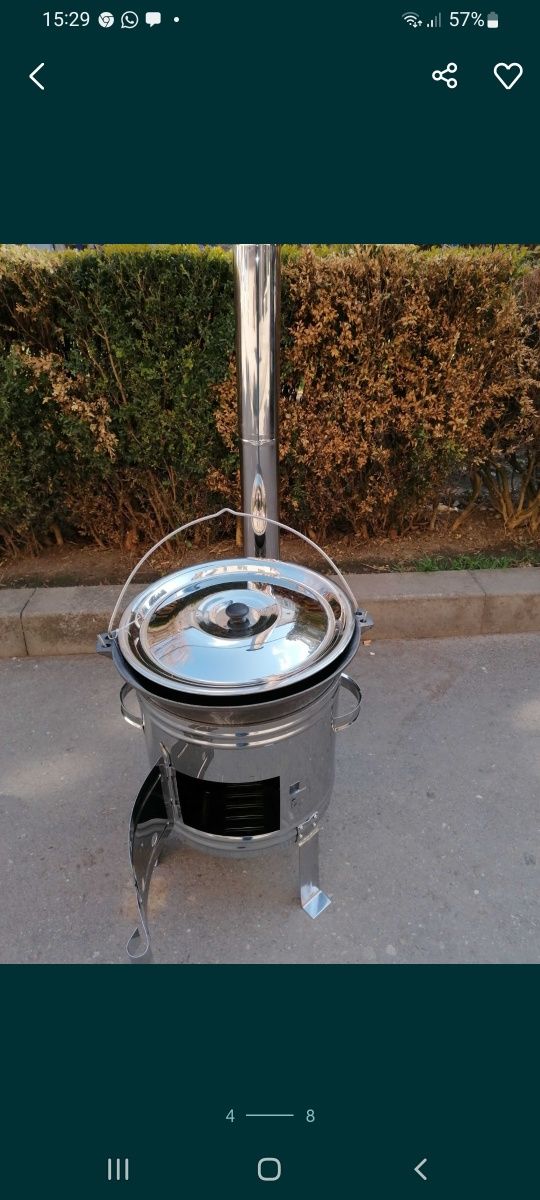 Ceaun fontă 22 L litr + sobă  cu burlane Promo 750 lei