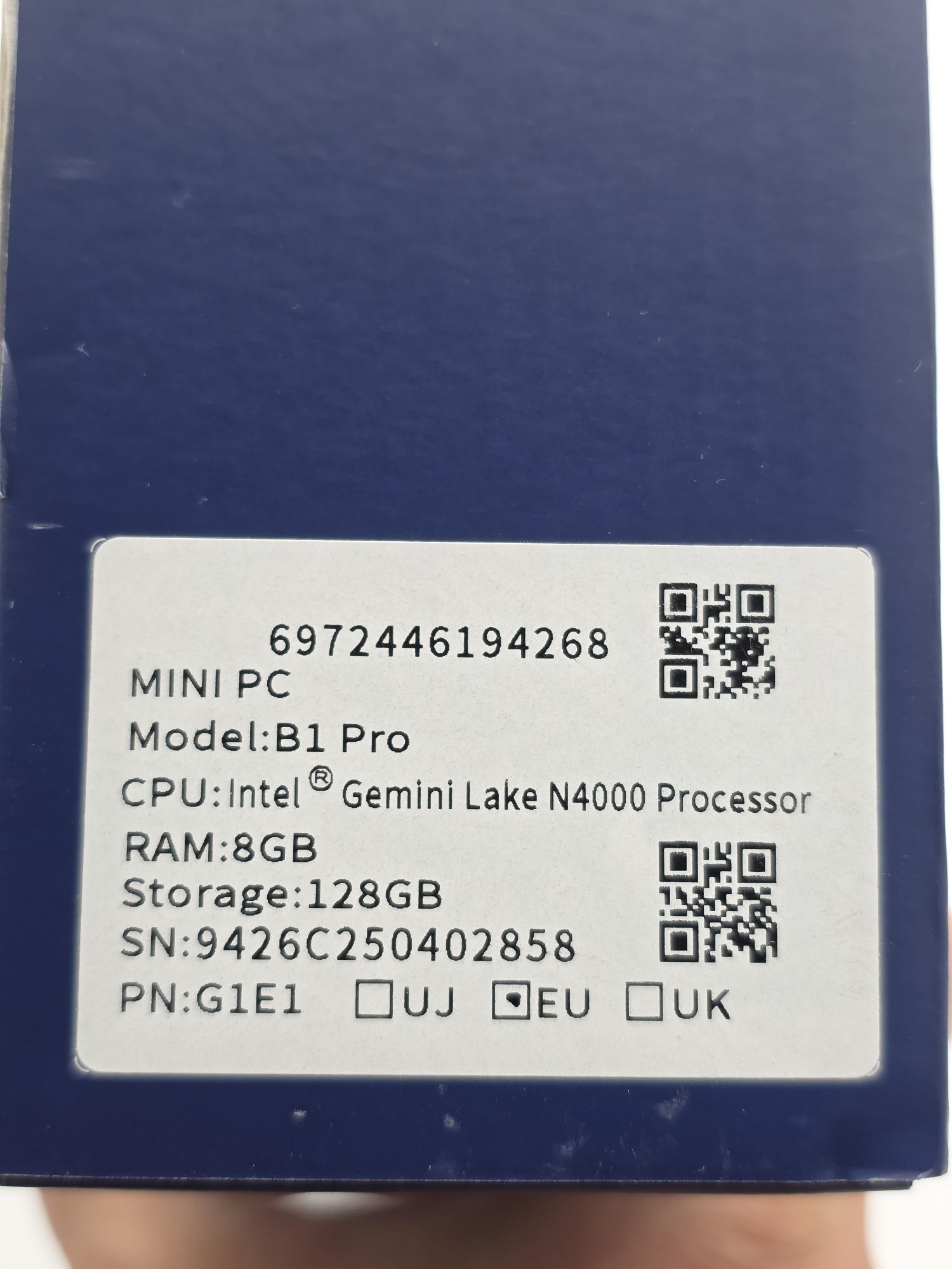 BMAX Mini PC B1Pro 8GB DDR4 128GB eMMC W-11 Pro Gemini Lake N4000, NOU