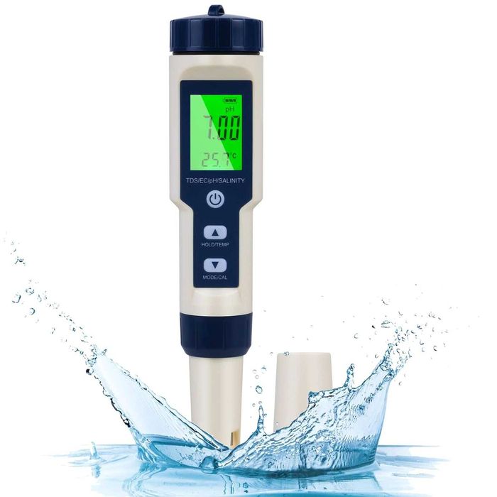 PH Meter 5-в-1 – PH/TDS/EC/Сол/Температура