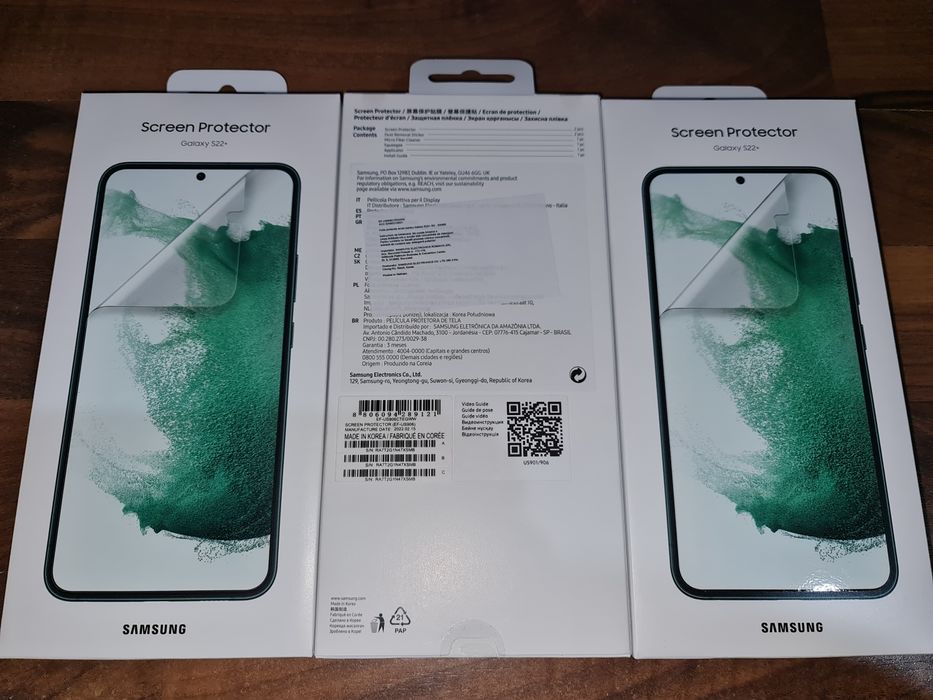 Folie silicon full cover originala Samsung S22+ S23 Plus S24+ 2 bucati