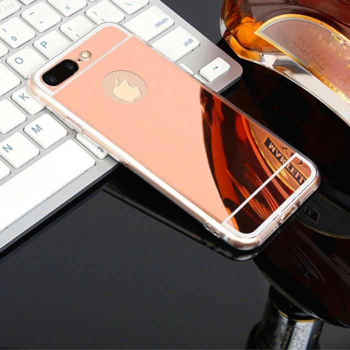 Husa Apple iPhone 8 Plus, Elegance Luxury tip oglinda Rose-Gold