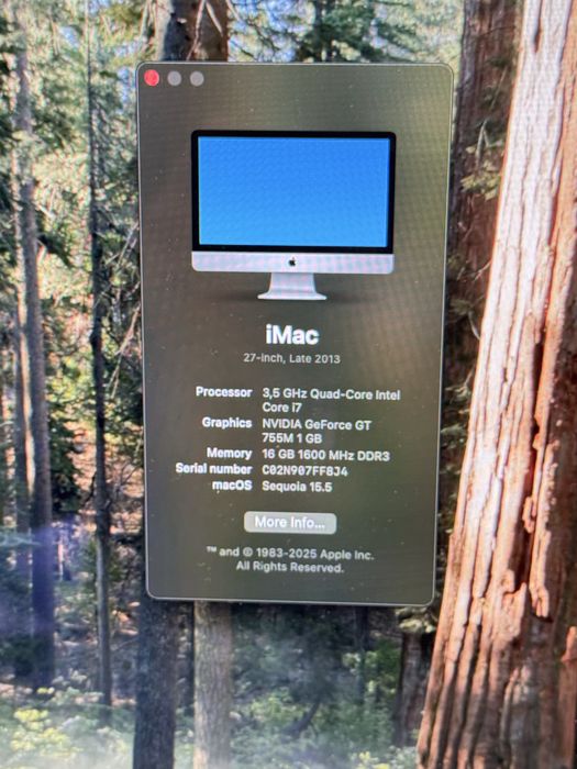 Imac 27” i7 16gb ssd 1TB Sequoia