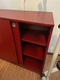 Шкаф за обувки, тъмно червен, с плъзгащи врати