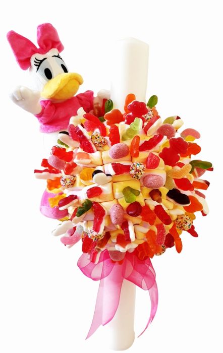 Lumanare botez, lumanari dulci pentru botez, lumanare din dilciuri