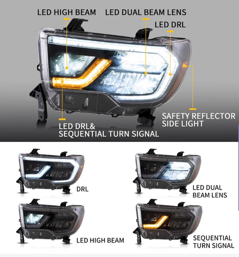 LED Тунинг фарове Toyota tundra 07-13 и Toyota Sequoia 08-20
