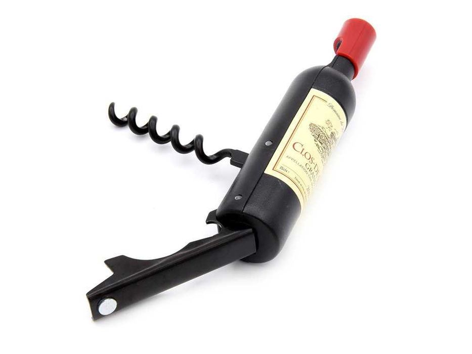 Deschizator sticle si tirbuson in forma de sticla vin compact elegant